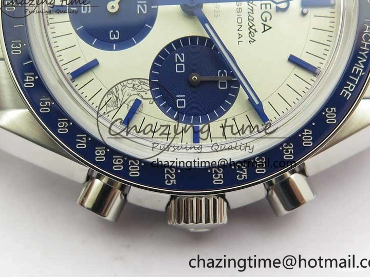 0211 Speedmaster SS Snoopy Apollo OMF Best Edition White Dial on SS Bracelet Venus EasyCare 7877